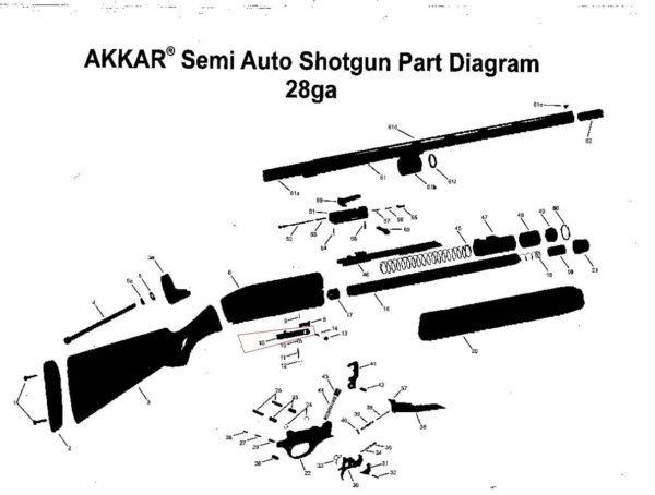 Akkar Charles Daly 28 ga 600 Auto Action Release Button Assembly Feed Latch - Image 6