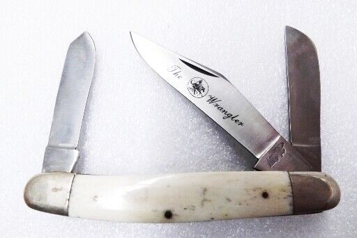 Frost Japan Wrangler Large Stockman Bone Handle Stainless Pocket Knife 1980s