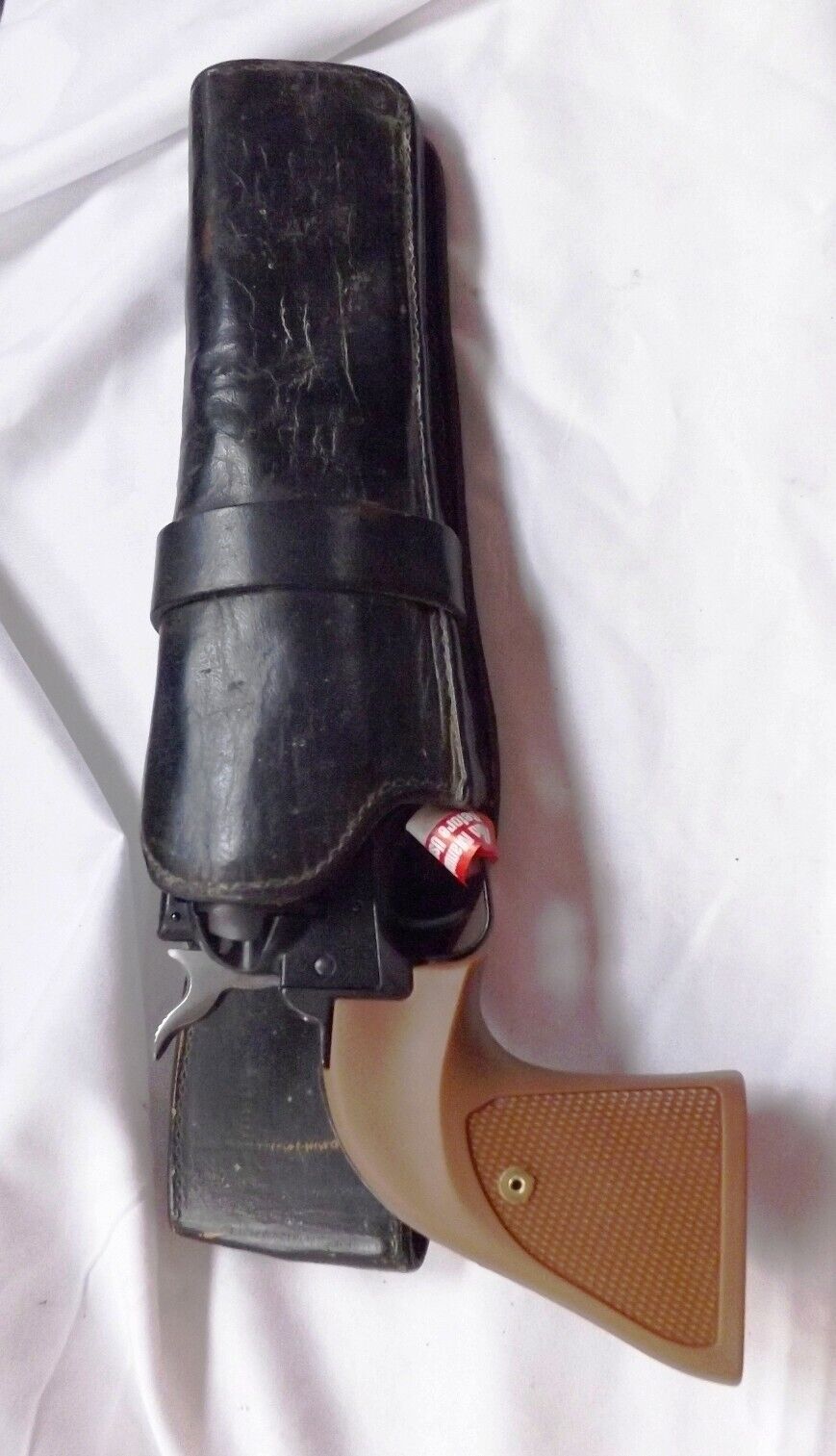 J.M. Bucheimer Western Belt Holster Plain Black RH 6 - 7 inch Revolver 1970s