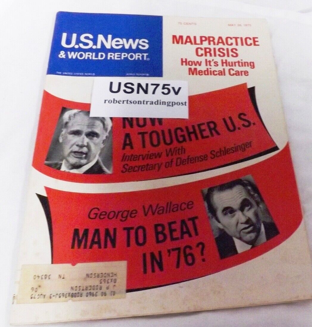 May 1975 US News & World Report George Wallace Laos Falls Mayaguez Schlesinger