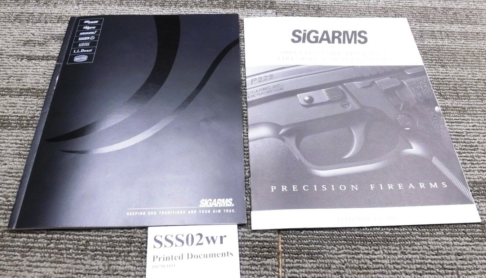 Sig Sauer Sigarms 2002 Catalog & Price List 2 Tone Pistols Shotguns Rifles New