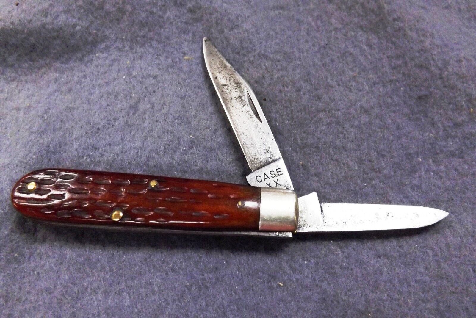 c 1960 Case XX No USA 2 Blade Jack Pocket Knife 62024 1/2 Brown Bone VG