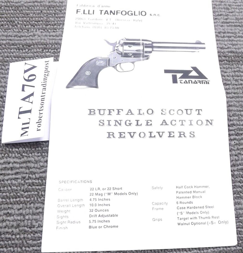 c 1980 Taurus Factory Paper for Model 66 Revolver Exc Aged No Import Stamp