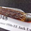 1930s Hibbard Spencer Bartlett 2 Blade Jack Knife Honey Bone Exc Equal End - Image 11