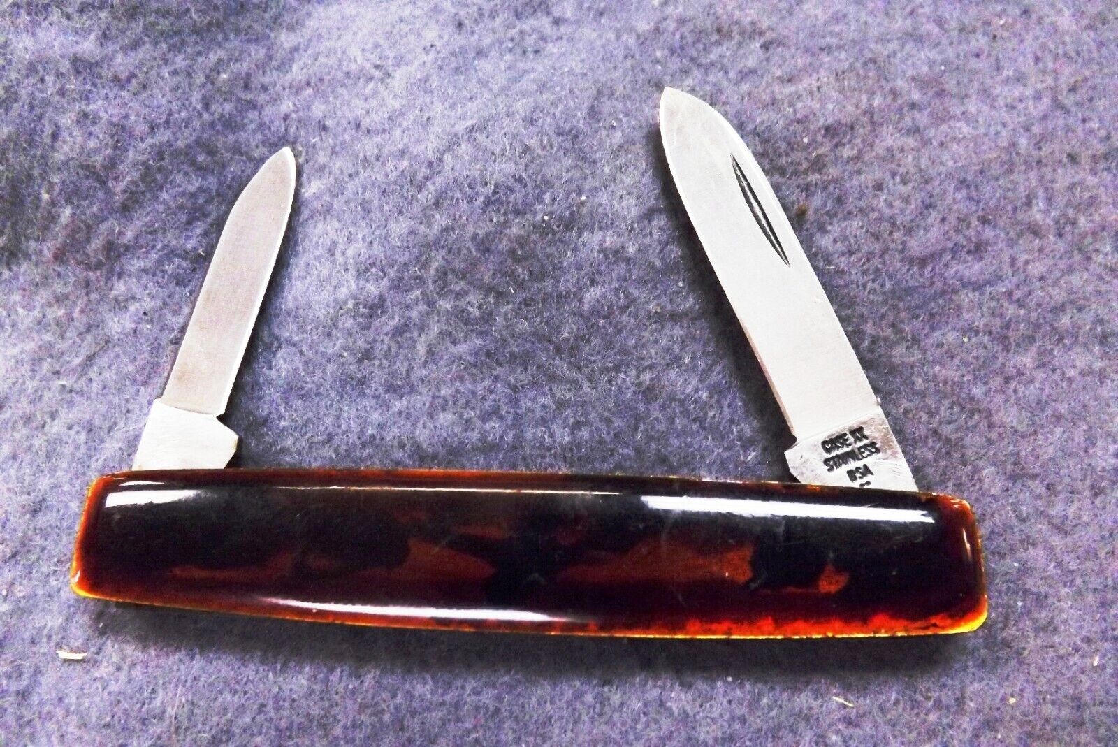 1978 2 Dot Case Tortoise Shell 2 Blade 279SS Office Pen Pocket Knife Exc