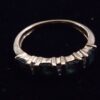 1990s Ladies 1/4 Carat Emerald set in 10K Yellow Gold with Side Diamonds GTR - Image 7