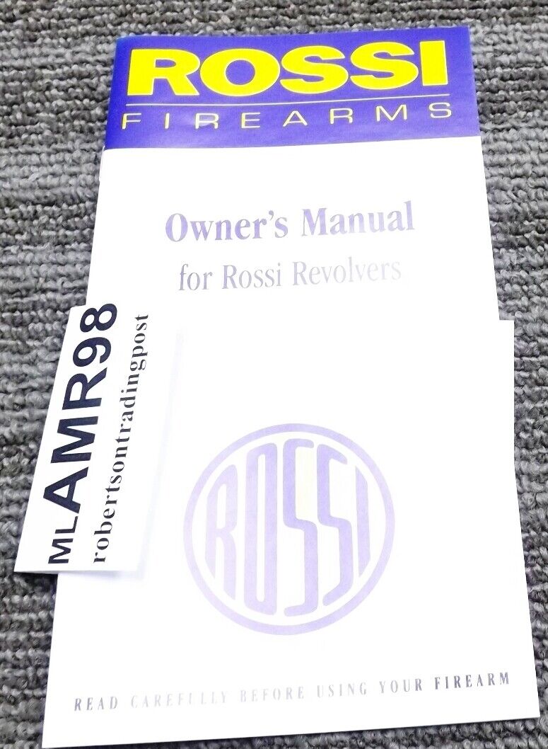 1998 Braztech Instruction and Safety Manual for Locking Rossi .22 .38 .357