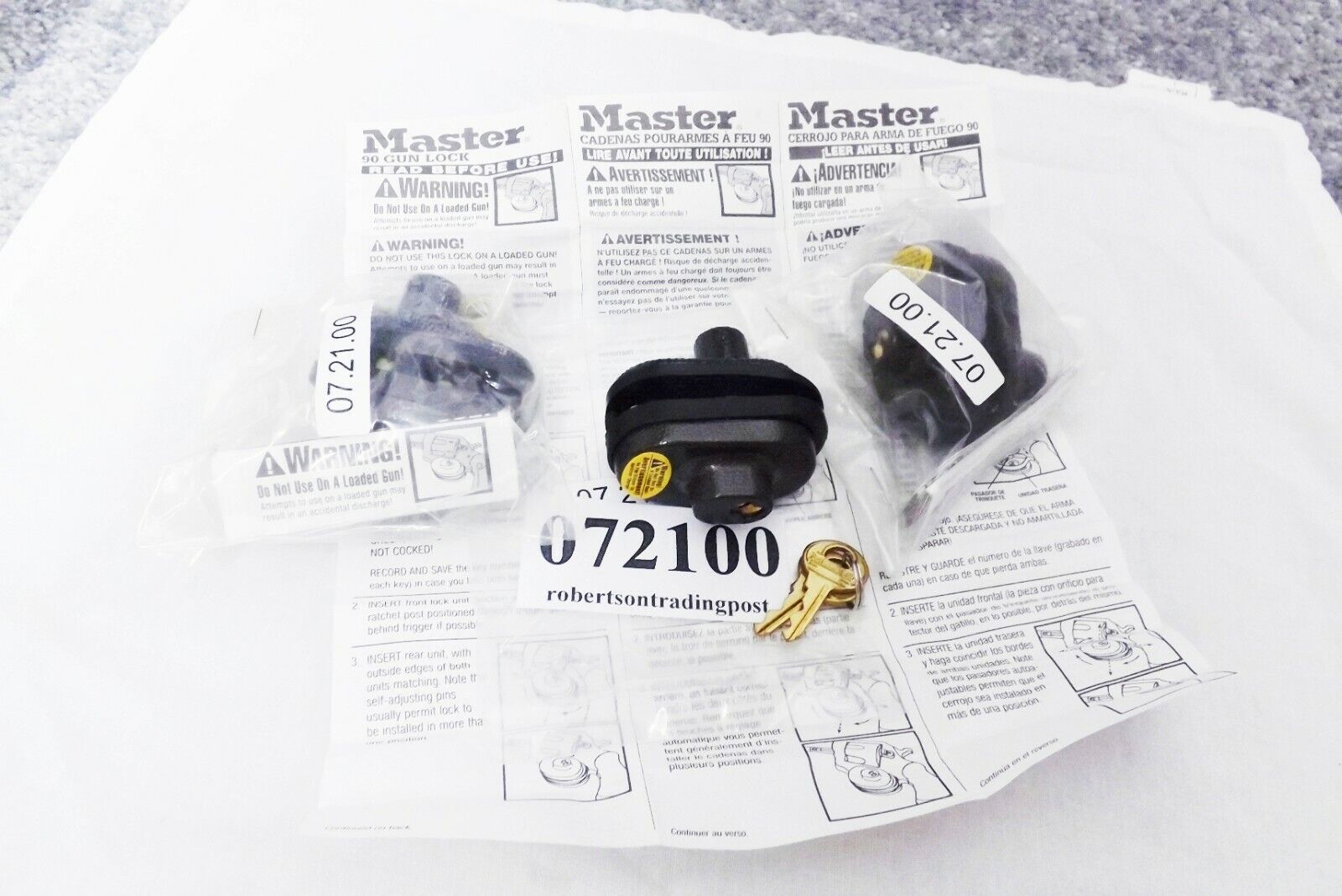 3 Master US Made Smith & Wesson Trigger Locks Pre-2002 M90 Correct for Pre-Lock