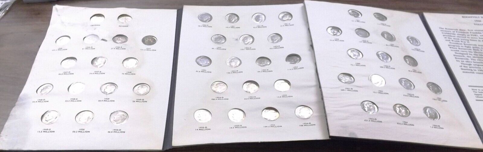 50 Coin Collection Entire Series Roosevelt Silver Dimes 1946 – 1964 + 2 AU Roll