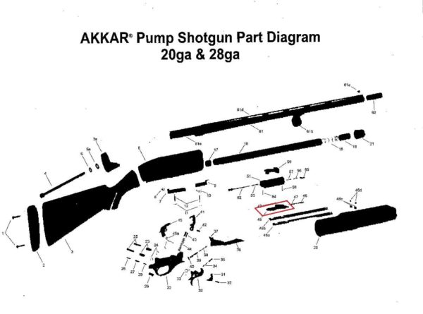 Akkar Charles Daly 20 gauge model 300 Pump Shotgun Breech Block Assembly - Image 9