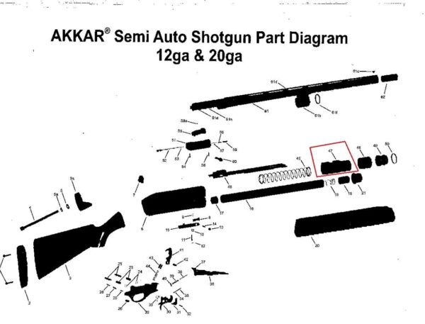 Akkar Charles Daly 28 gauge Model 600 Auto Action Bar Sleeve View 47 - Image 4