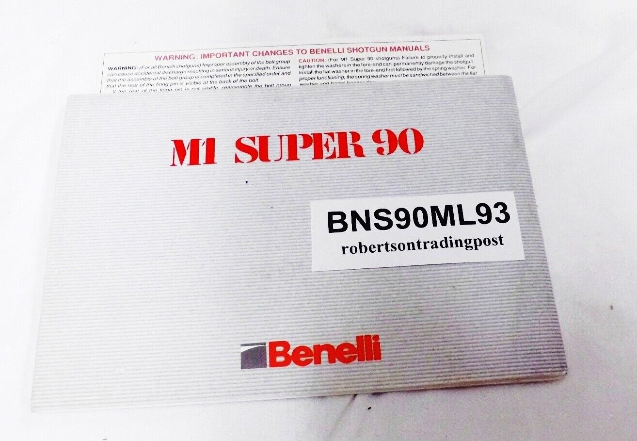 Benelli HK 1993 Factory Manual for Super 90 Shotguns Trilingual w/Tube Decal