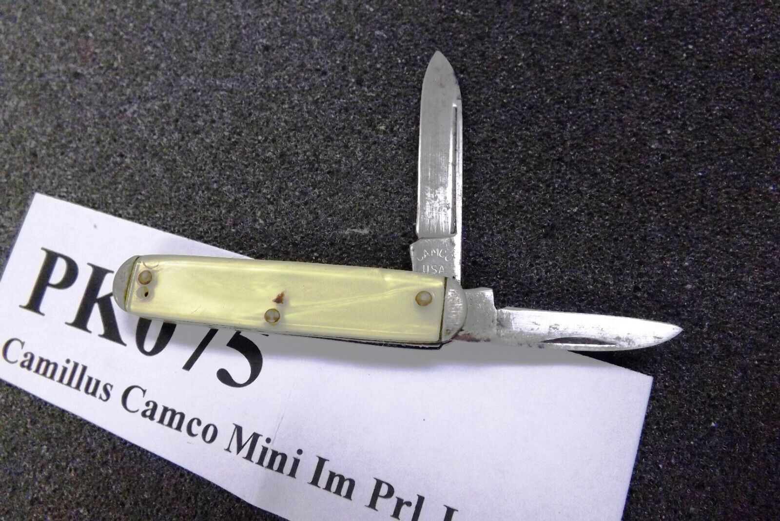 Camillus Camco 2 Blade Miniature Jack Knife Imitation Pearl 1940s VG 2 1/4 in.