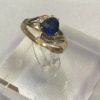 Ladies 1 Ct Sapphire Pear Solitaire  8 Diamonds 2.8 grams 10K YG 7 1/4 Ring Size - Image 11