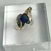 Ladies 1 Ct Sapphire Pear Solitaire  8 Diamonds 2.8 grams 10K YG 7 1/4 Ring Size - Image 12