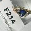 Ladies 1 Ct Sapphire Pear Solitaire  8 Diamonds 2.8 grams 10K YG 7 1/4 Ring Size - Image 3