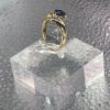 Ladies 1 Ct Sapphire Pear Solitaire  8 Diamonds 2.8 grams 10K YG 7 1/4 Ring Size - Image 5