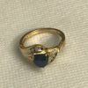 Ladies 1 Ct Sapphire Pear Solitaire  8 Diamonds 2.8 grams 10K YG 7 1/4 Ring Size - Image 6
