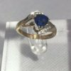 Ladies 1 Ct Sapphire Pear Solitaire  8 Diamonds 2.8 grams 10K YG 7 1/4 Ring Size - Image 10