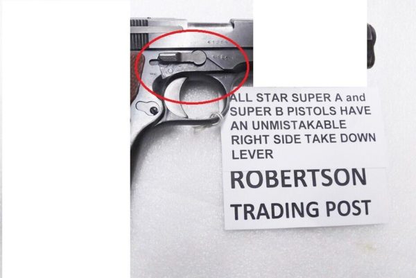 Left Side Slide Stop Catch Release fits Star Super B Pistols mates take down typ - Image 3