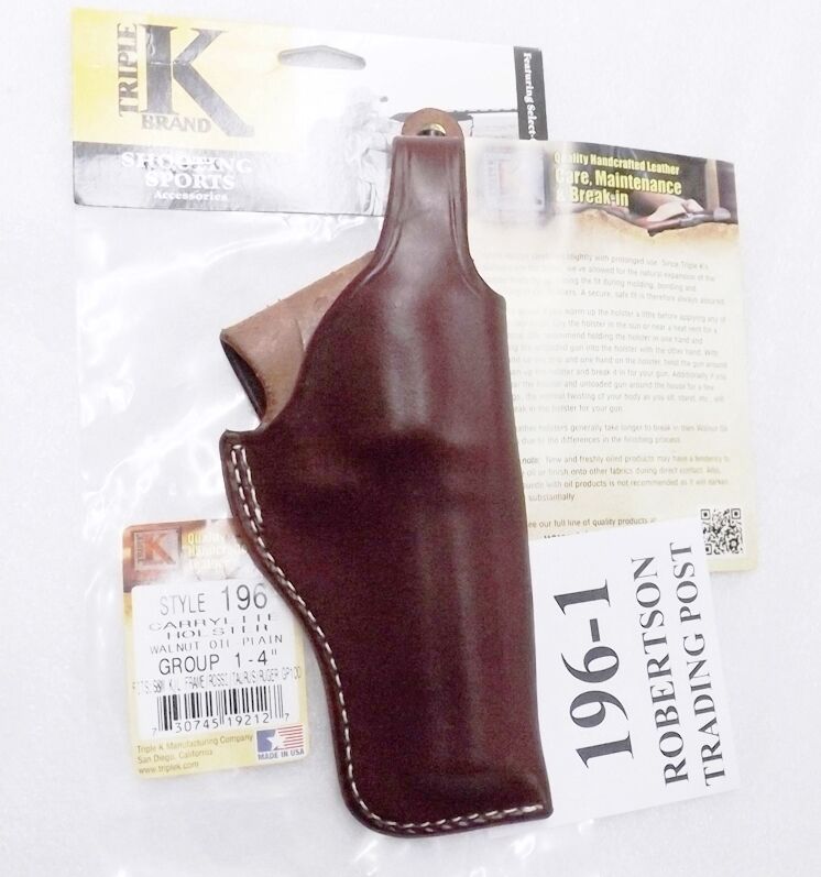 Triple K Leather 4 in Hi Ride Thumb Break Brown Unlined Bianchi 5 BH type 196-1