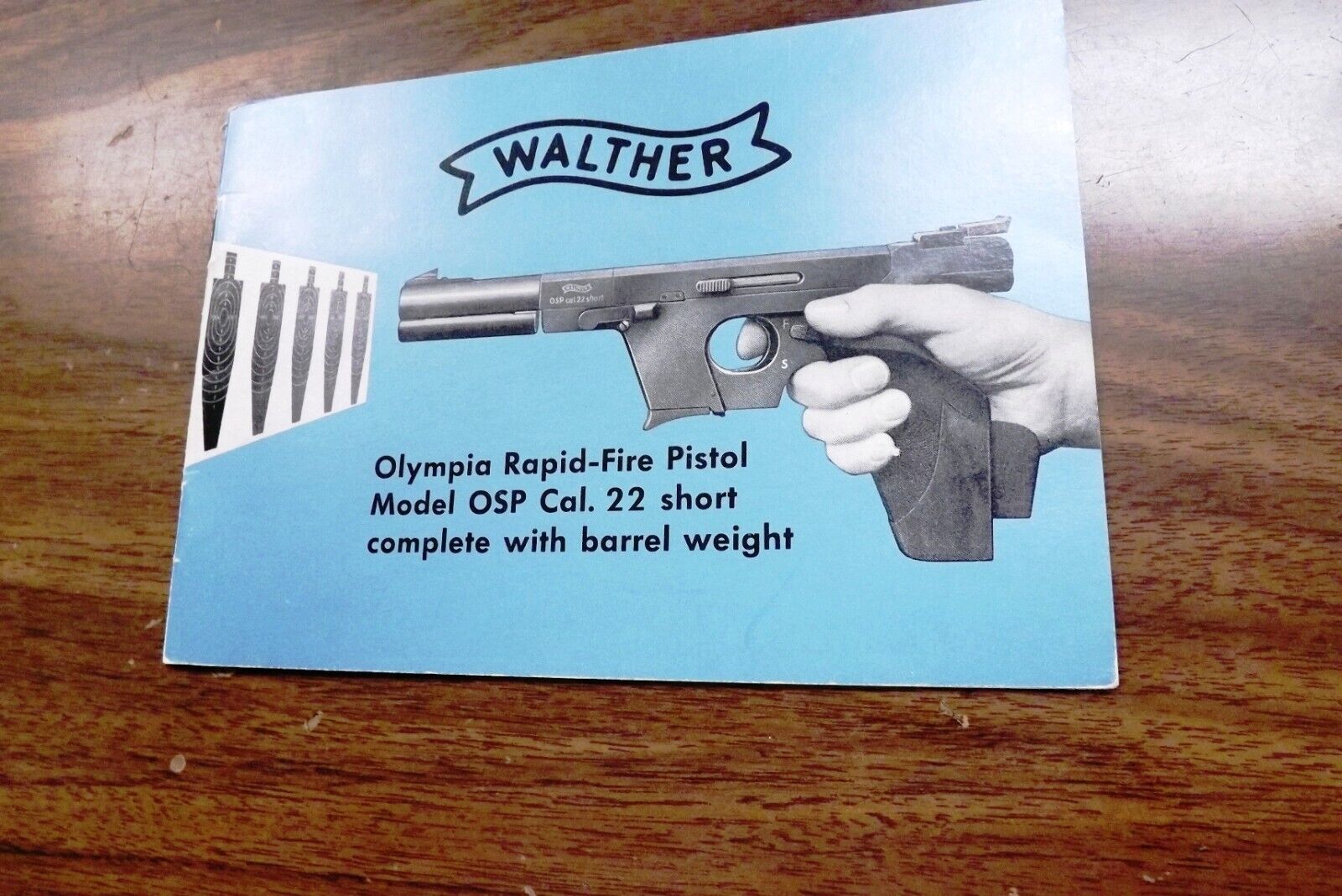 Walther 1960s Owners Instruction Manual for OSP Olympia .22 Short Pistols VG 21