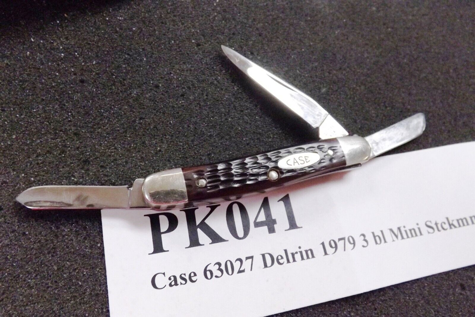 1979 Case 3 Blade Mini Stockman 63027 Delrin Mint Unsharpened Pocket Knife