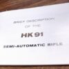 1980 Heckler & Koch 91 Zielgewehr Red Back Rifle Manual VG-Exc English Language - Image 3