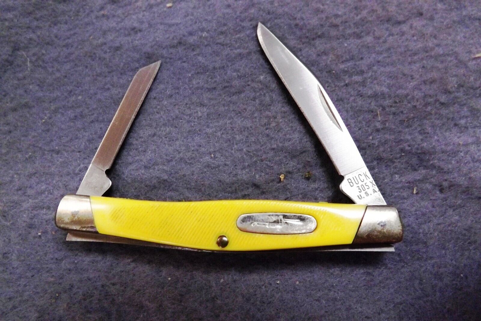 1990 Buck 305 Lancer Pen Pocket Knife Yellow Handles Excellent