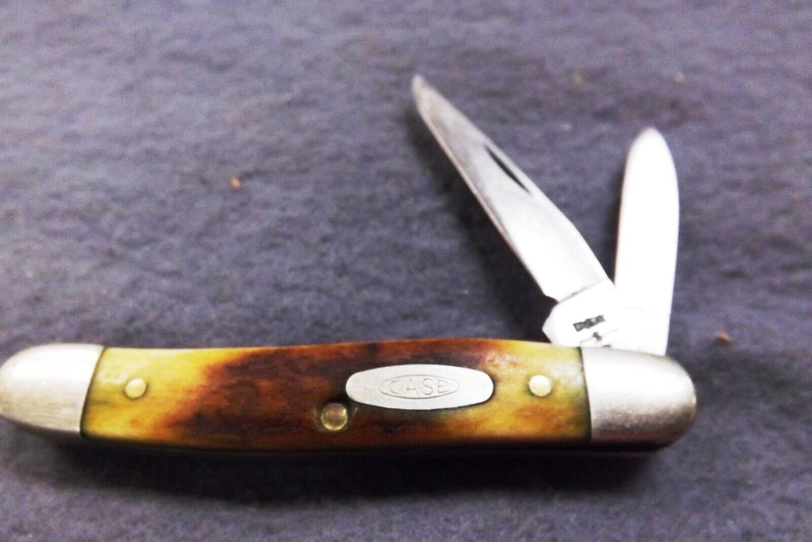 1990 Case 2 Blade Peanut Class Small Jack Pocket Knife 52027 Stag 10 Dot