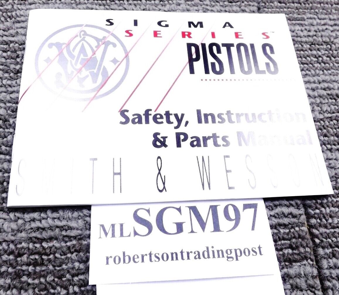 1997 Smith & Wesson Factory Sigma Instruction Manual Unissued SW9 SW40 S&W