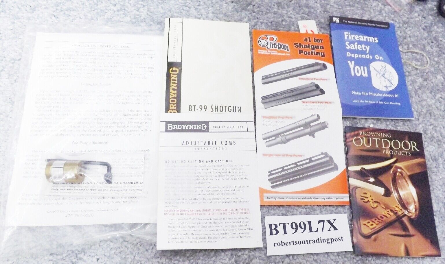 2002 Browning BT99 Manual, Chamber Lock Wrench Spiff Flyers 7 Documents Exc