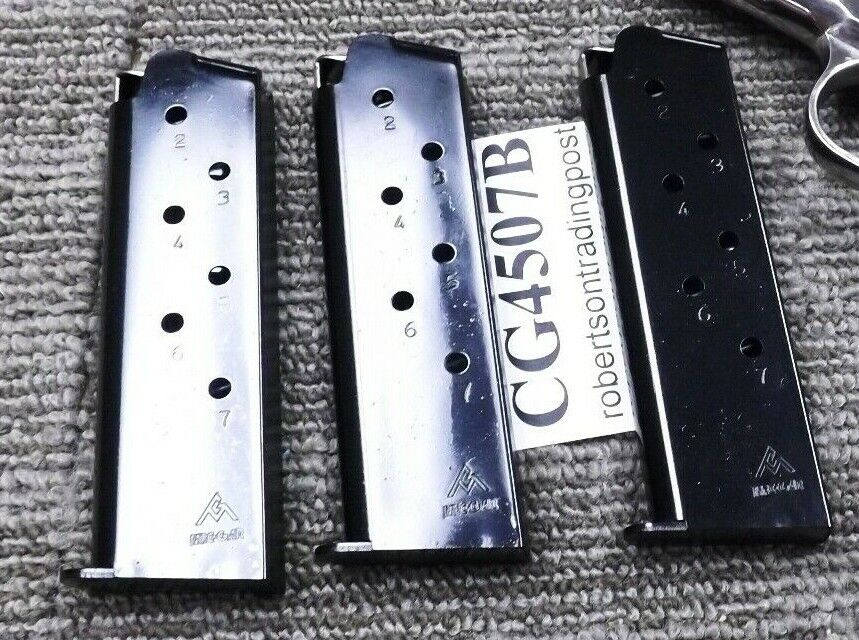 3 Mec-Gar 7 Shot .45 ACP Magazines fits Colt 1911 Government MGCG4507B