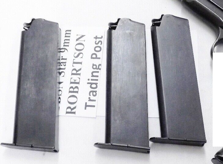 3 Star 9mm BS, Super B, or No Slot B Factory 9 Shot Magazines $41 each Free ship