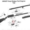 Akkar Charles Daly 12 20 28 gauge model 300 Pump Release Latch Spring - Image 5