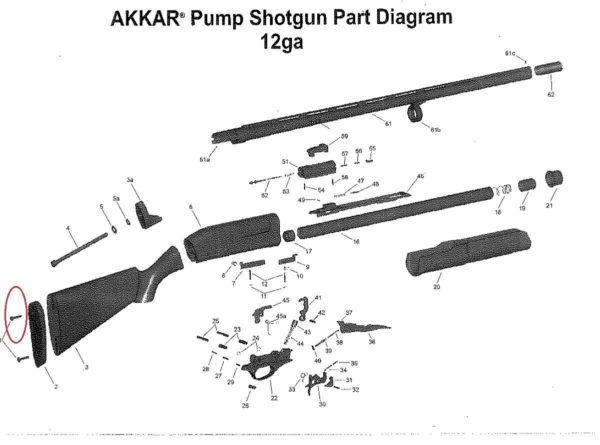 Akkar Charles Daly 300 335 Pump 600 635 Recoil Pad Screw View 1 New Blue - Image 5