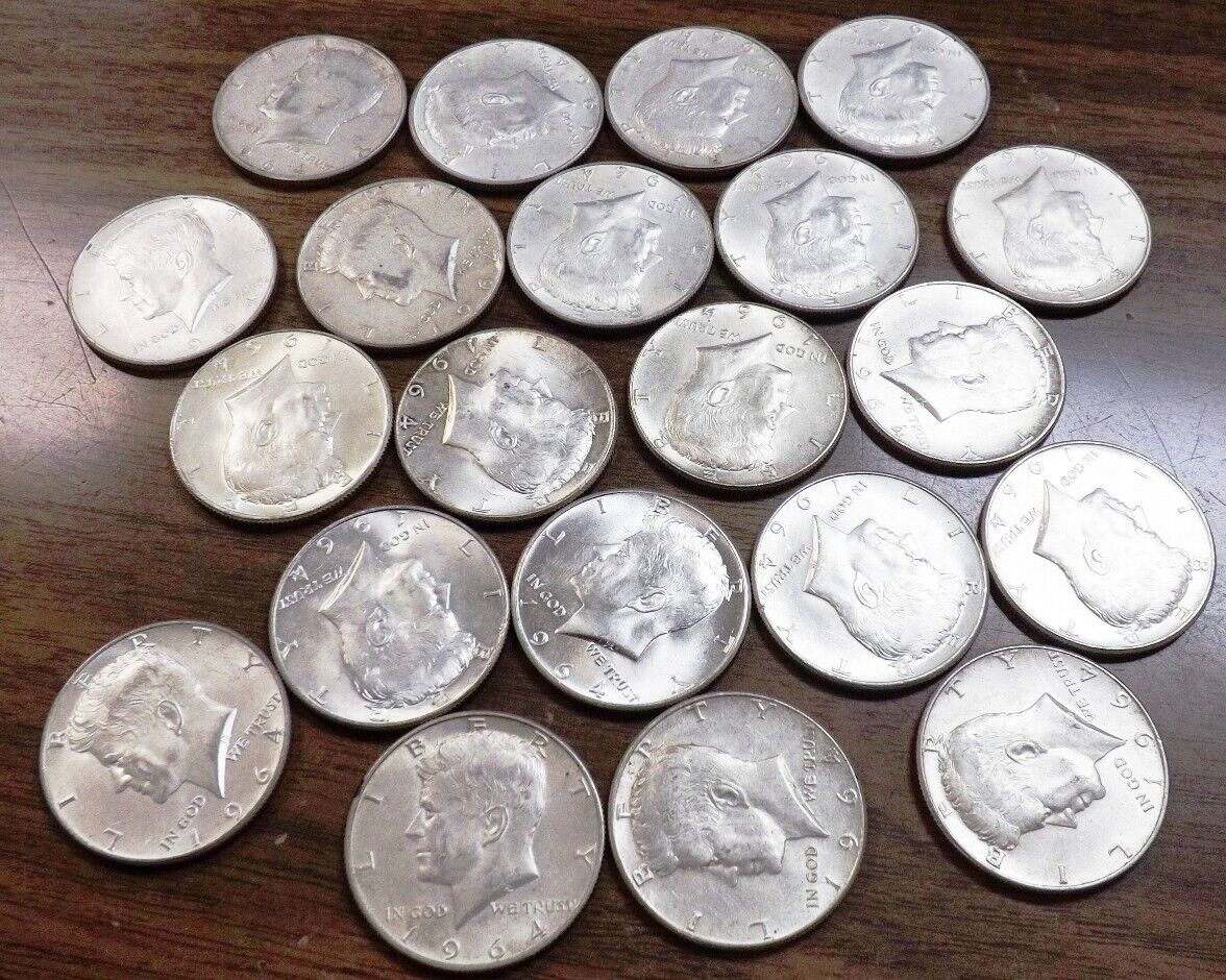 Baker’s Roll of 21 JFK 90% Silver Kennedy 1964 Half Dollars $13.75 Each