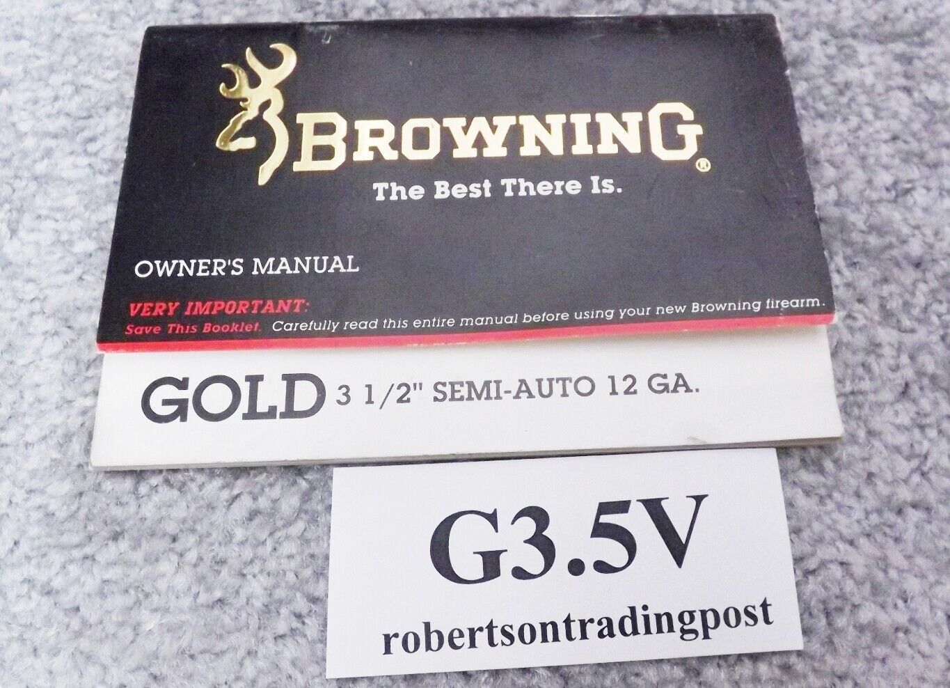 Early 1990s Browning Gold 12 gauge 3 1/2 inch Owners Instruction Manual VG