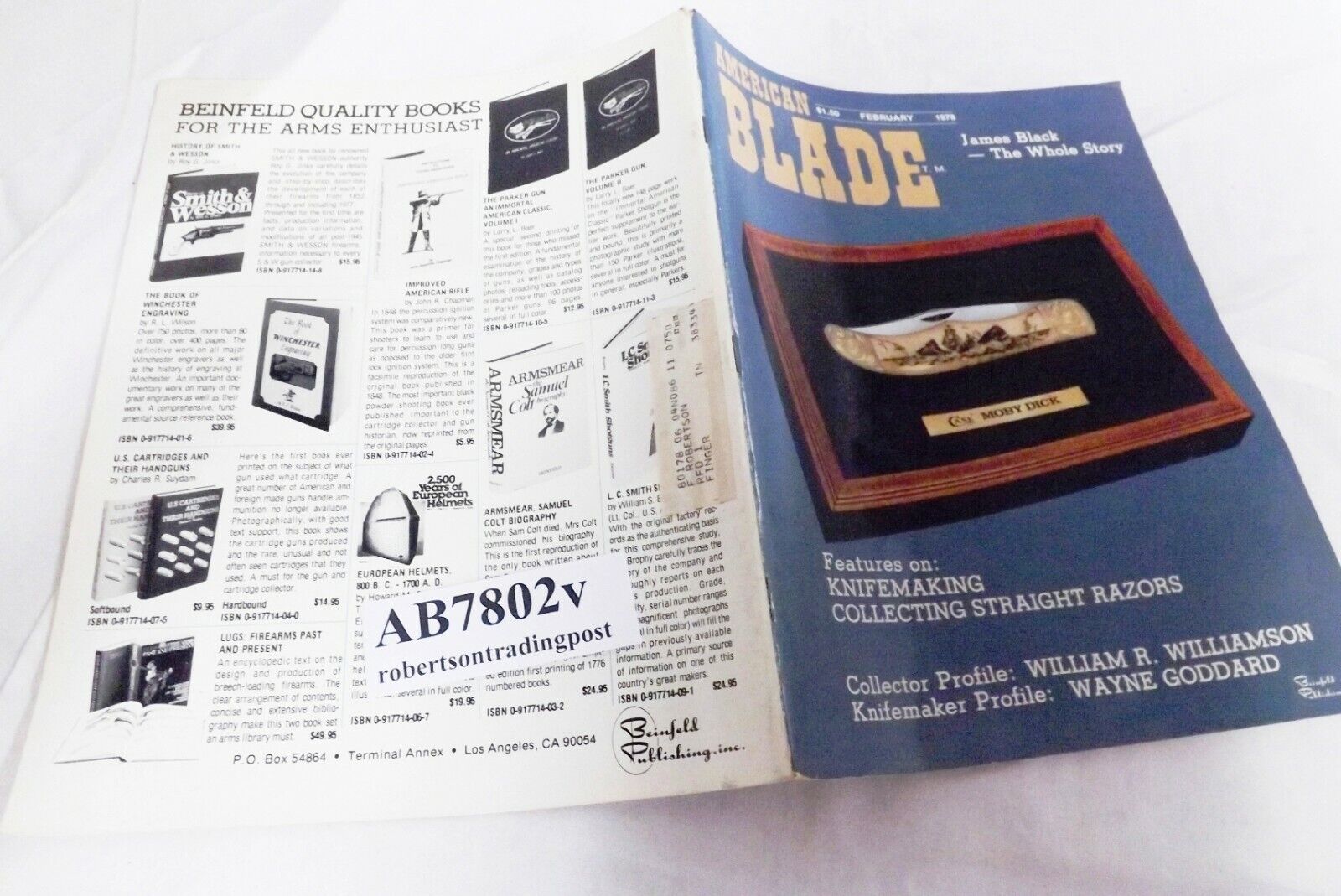 February 1978 American Blade Knife Collector Magazine Case Moby Dick Debut