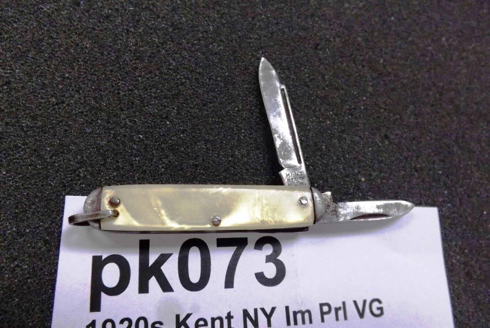 Kent NYC Imitation Pearl Miniature 2 Blade Woolworths Key Fob Jack Knife 1930s