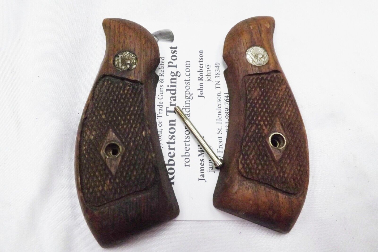 Smith & Wesson Factory Grips Service Magna K L Round Walnut 1962 21993 Good