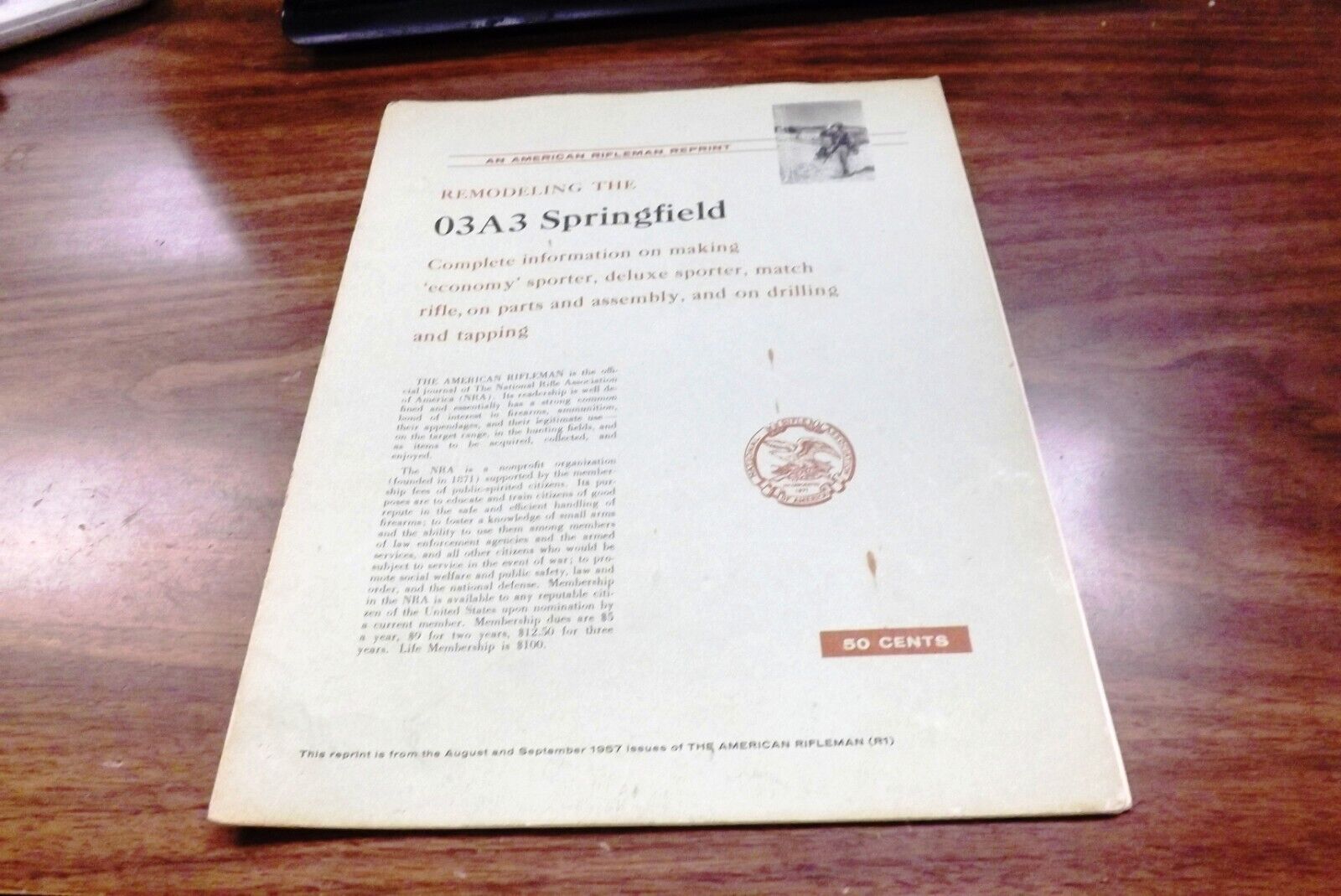 1957 NRA American Rifleman Guide to Sporterizing 03A3 Springfield Rifles