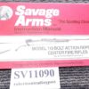1990 Savage Factory Instruction Manual & Registration for 110 Bolt Action Rifles