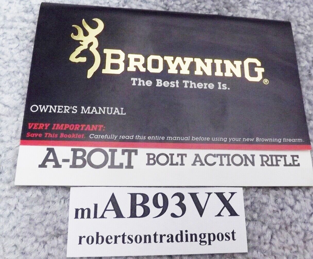 1993 Browning A-Bolt Factory Owners Instruction Manual VG-Exc Cond $5 Ship