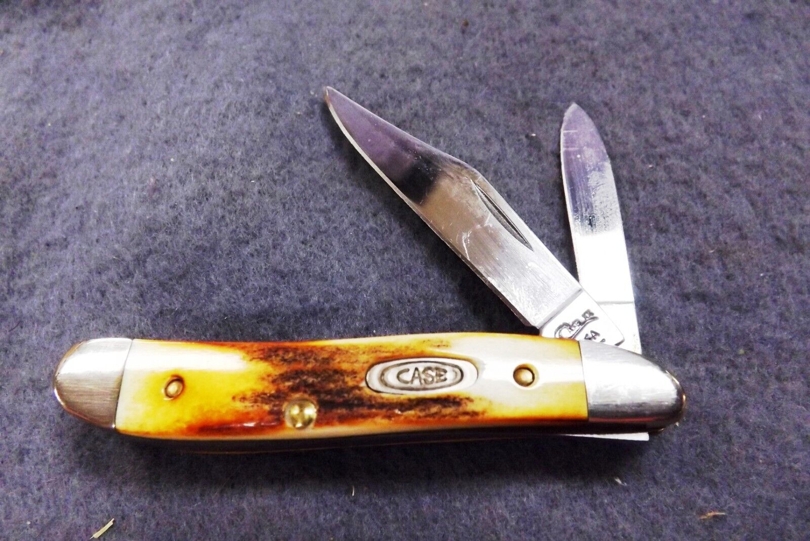 1995 Case 5220 SS Stainless Peanut Sambar Stag Handle Mini Jack Pocket Knife