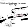 Akkar Charles Daly 12 gauge 600 601 Auto Shotgun Light Trap Action Spring vw 45 - Image 7