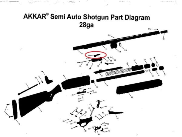 Akkar Charles Daly 28 Gauge Model 600 Auto Shotgun Locking Block 60028VW59 - Image 6