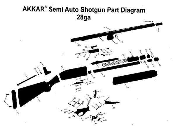 Akkar Charles Daly 28 gauge model 600 Auto Shotgun Action Spring view 45 - Image 3