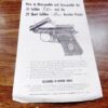 Beretta Minx Jetfire Disassembly Parts List 1 Sheet Manual J.L. Galef Pre 1968