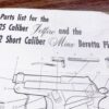 Beretta Minx Jetfire Disassembly Parts List 1 Sheet Manual J.L. Galef Pre 1968 - Image 5